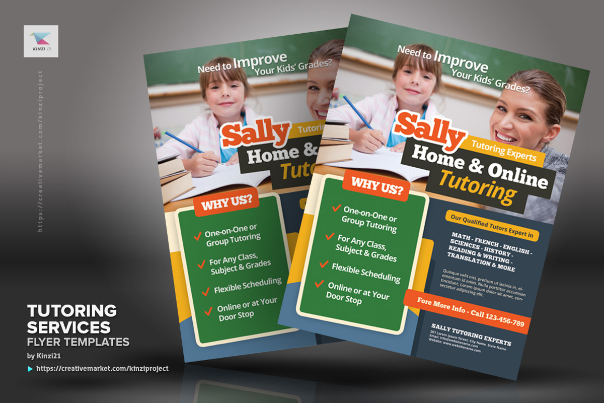 Tutoring Services Flyer Templates, a Flyer Template by kinzi21 (Photo 2 of 4)