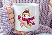 Pink Leopard Snowman Glitter Png, an Illustration by Dream Creation (Thumbnail 3 of 5)
