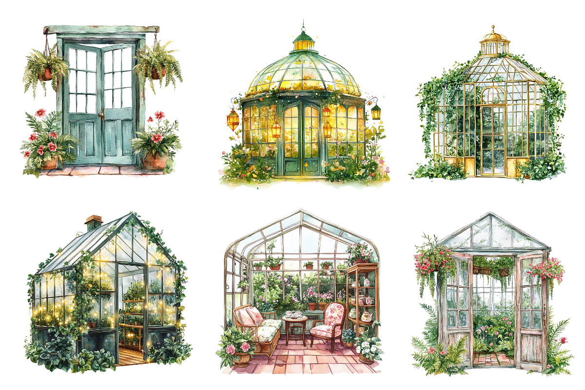 Spring Greenhouse Clipart, an Illustration by CreationArt (Photo 5 of 5)