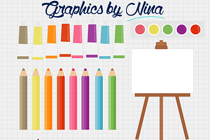 Art supplies clipart