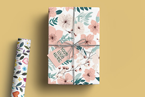 Gift Paper Roll Mockup Pattern Showc