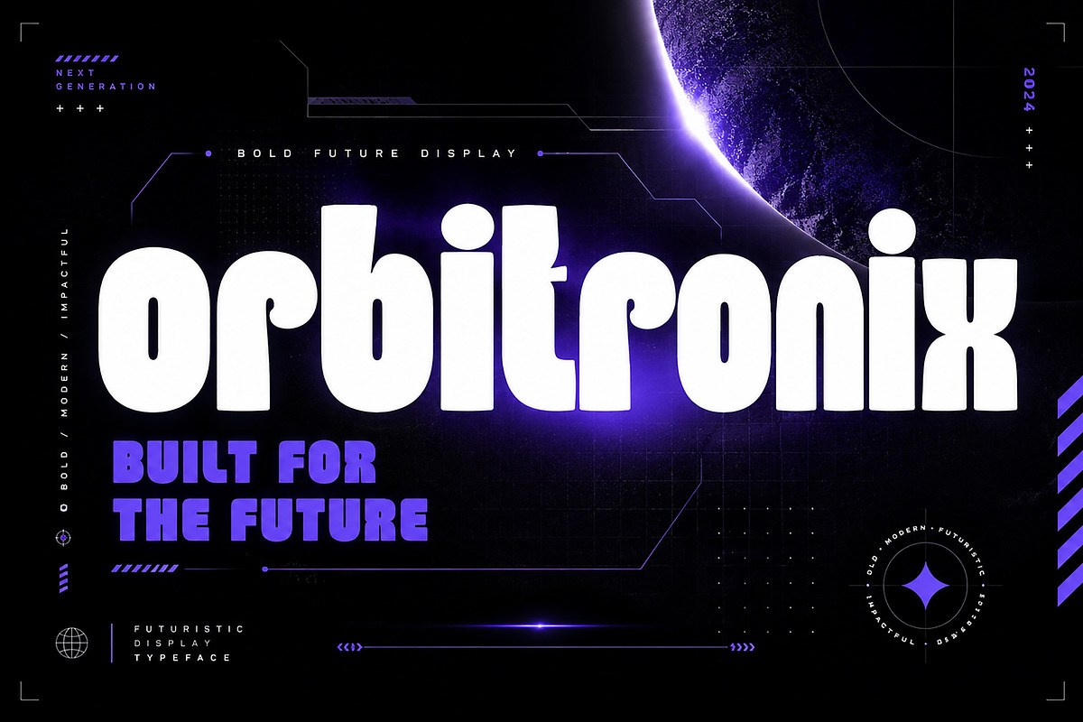 Orbitronix — Futuristic Display Font, a Slab Serif Font by Wow Magic (Photo 3 of 5)