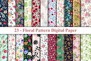 Floral Pattern Digital Paper, a Pattern Graphic by Digital Studio (Thumbnail 1 of 6)