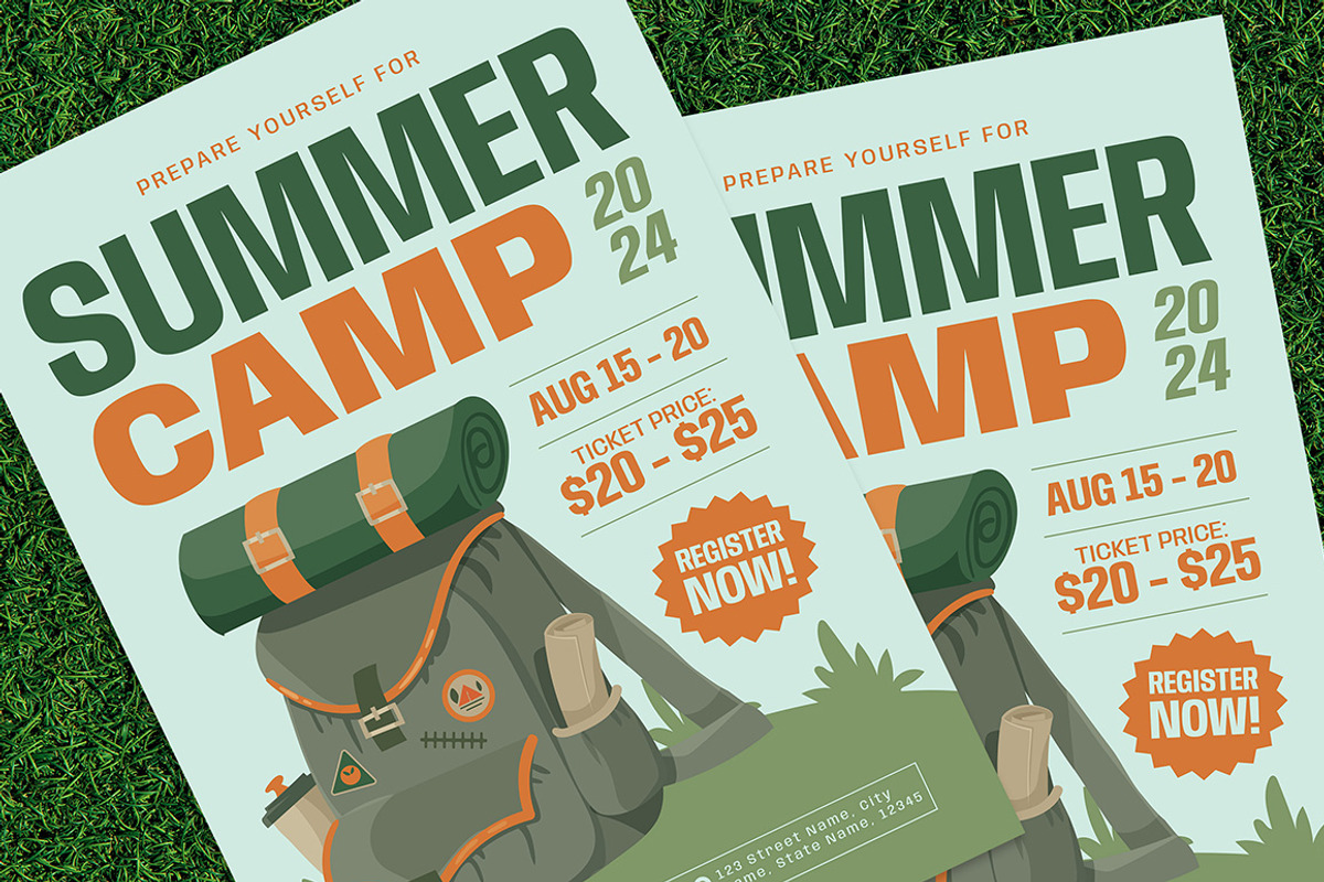 Summer Camp Flyer, a Flyer Template by Gumico Studio. (Photo 3 of 3)