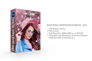 Rose Petals Photoshop Overlays