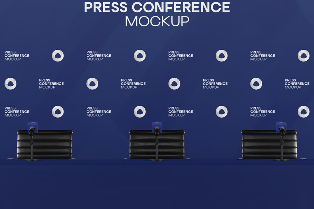 Press Conference Mockup, an Advertising Mockup by graphicsauce (Photo 2 of 4)
