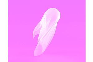 White Transparent Silk Cloth On Pink