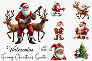 Funny Christmas Santa Clipart Bundle, an Illustration by CrexoraLab (Thumbnail 1 of 5)