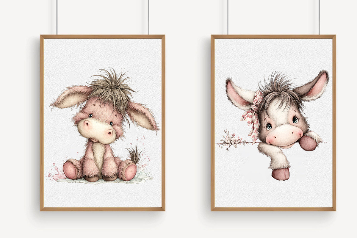 Whimsical Donkey Clipart, an Illustration by Libby Wishes (Photo 3 of 7)