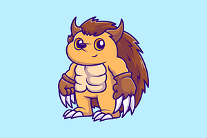 Cute Hedgehog Baby Warrior Cartoon, an Animal Illustration by Catalyst Labs