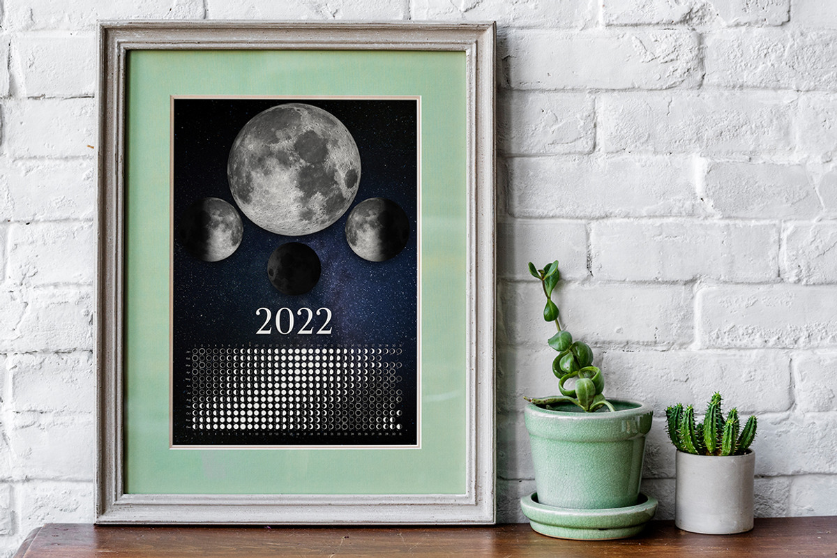 Moon Calendar 2022 Real, a Stationery Template by land art (Photo 3 of 4)