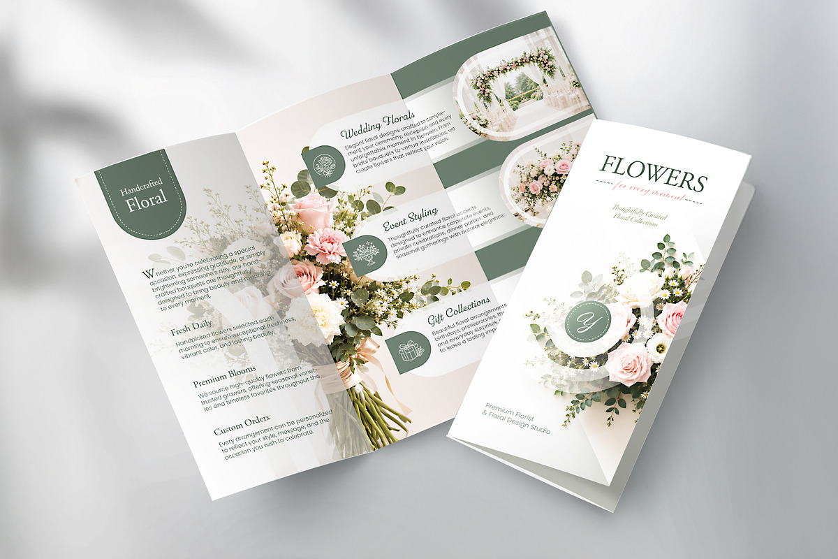 Flower Shop Trifold Brochure, a Brochure Template by WheelieMonkey (Photo 1 of 3)