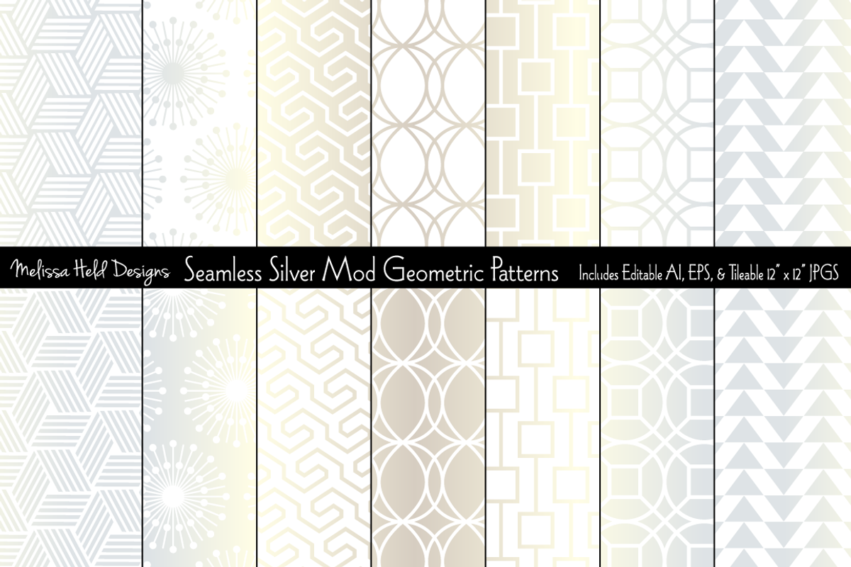 Seamless Silver Mod Geometrics
