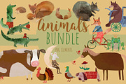 Animals Bundle Watercolor, an Animal Illustration by watercolor kamill (Thumbnail 1 of 13)