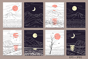 Mountains & Birds, a Decorative Illustration by Valentyna Smordova (Thumbnail 5 of 8)