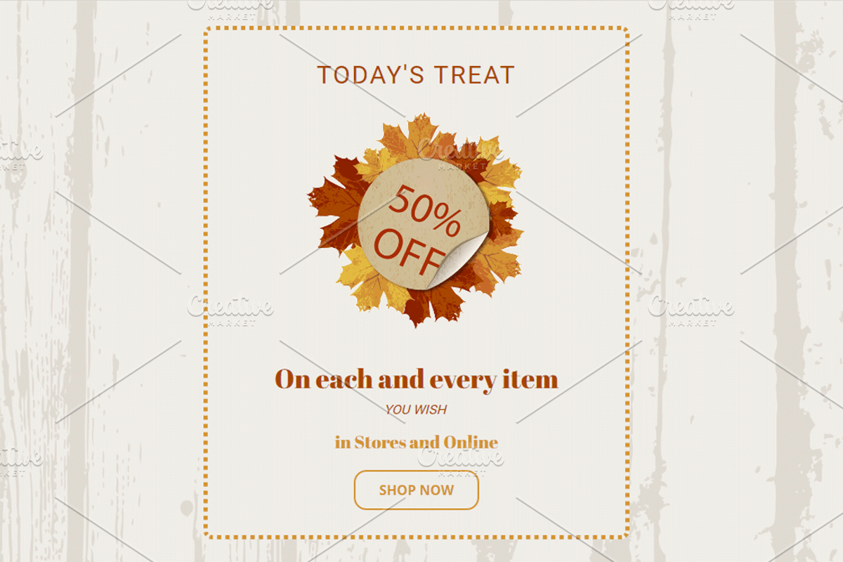 Autumn Sales Mailchimp Eblast, an Email Template by Khryna Designs (Photo 2 of 2)