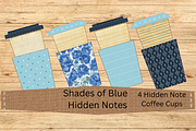 Shades of Blue Hidden Coffee Notes, a Pattern Graphic by SmallTownDigital (Thumbnail 1 of 3)