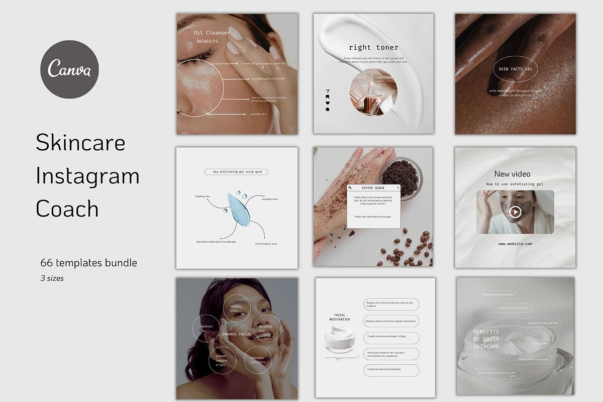 Skincare Social Media Template Canva, a Social Media Template by Deepa ...