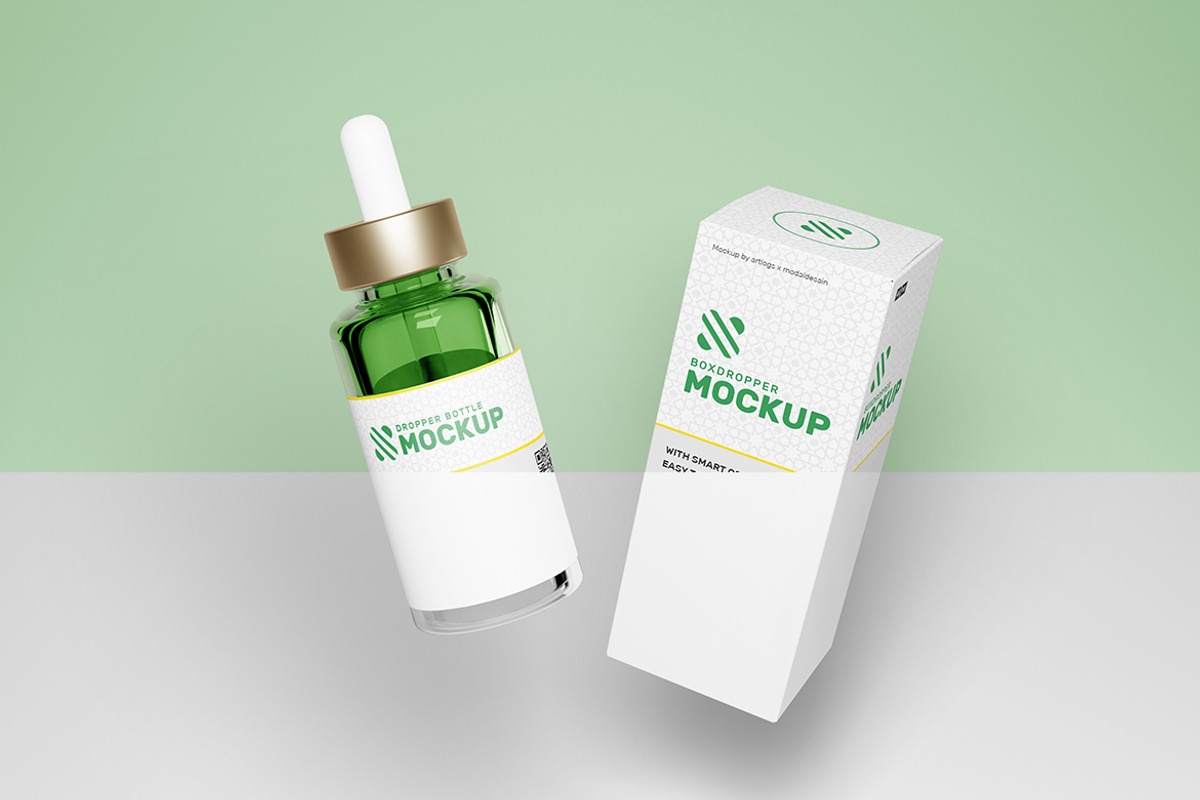 Dropper Bottle Packaging Mockup, a Packaging Mockup by Artlogs (Photo 3 of 4)