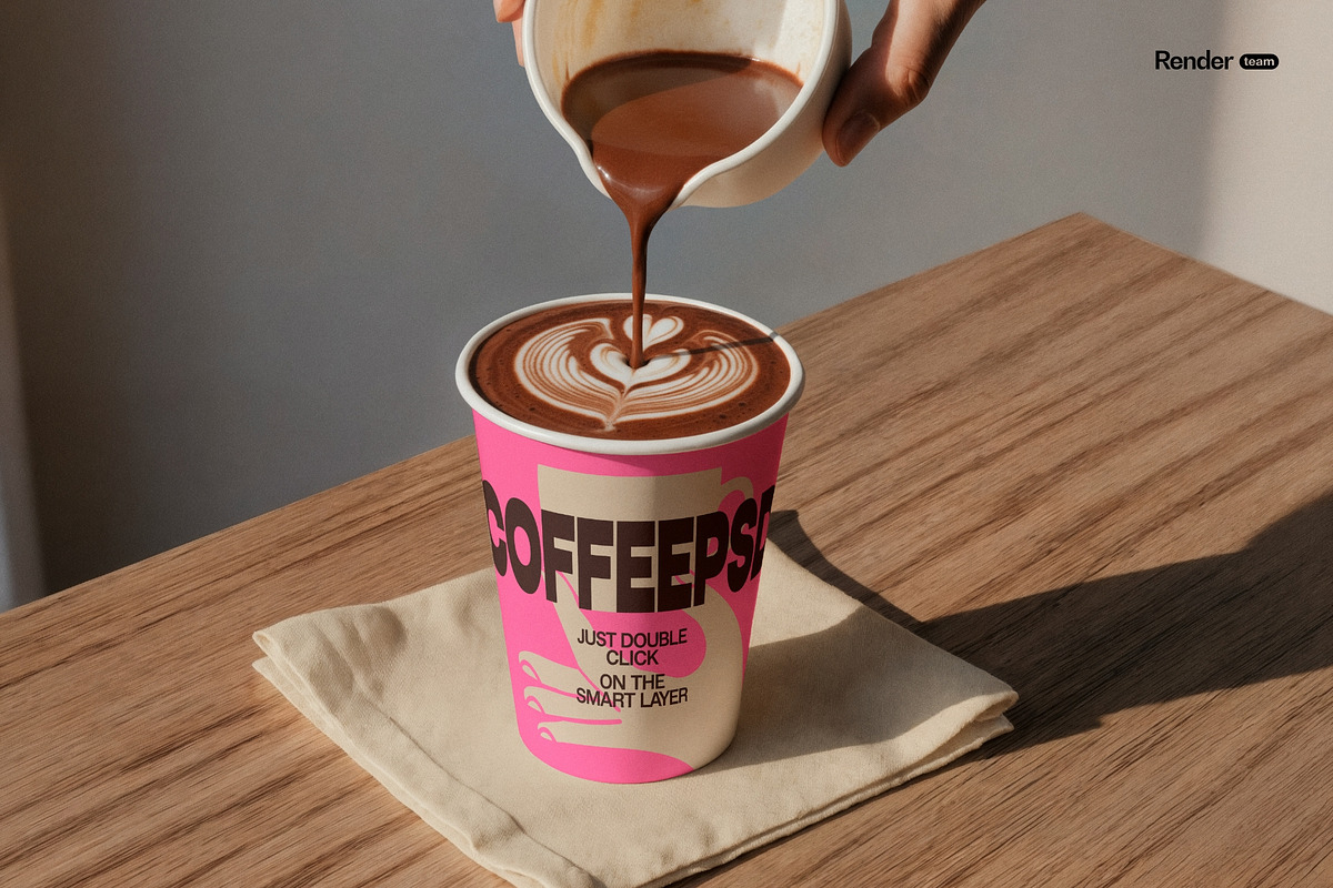 Paper Cup Mockup Set, a Packaging Mockup by Renderteam (Photo 6 of 13)