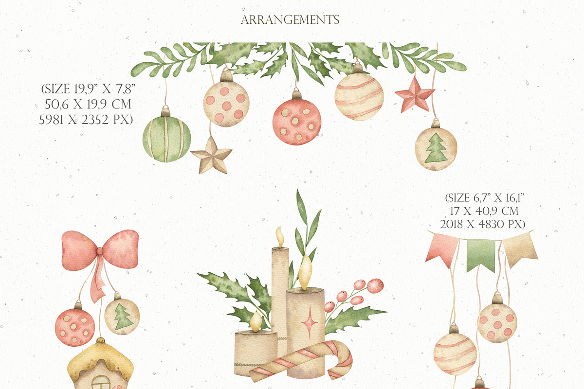 Watercolor Cozy Christmas set, an Illustration by OrangePeafowlArt (Photo 4 of 14)