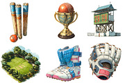Cricket Watercolor Cliparts, an Illustration by Designworld (Thumbnail 4 of 6)