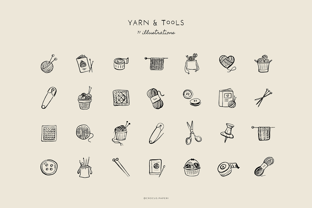 KNITTING & CROCHET illustrations, a Decorative Illustration by Crocus Paperi (Photo 2 of 5)