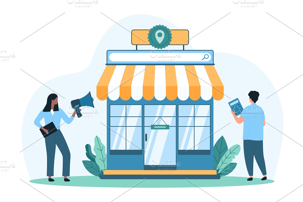 Online promotion campaign commerce, a Person Illustration by Flashvector