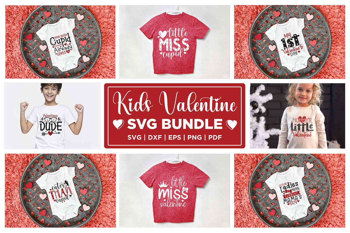 Kids Valentine SVG Bundle, a Graphic by CraftlabSVG (Photo 1 of 13)