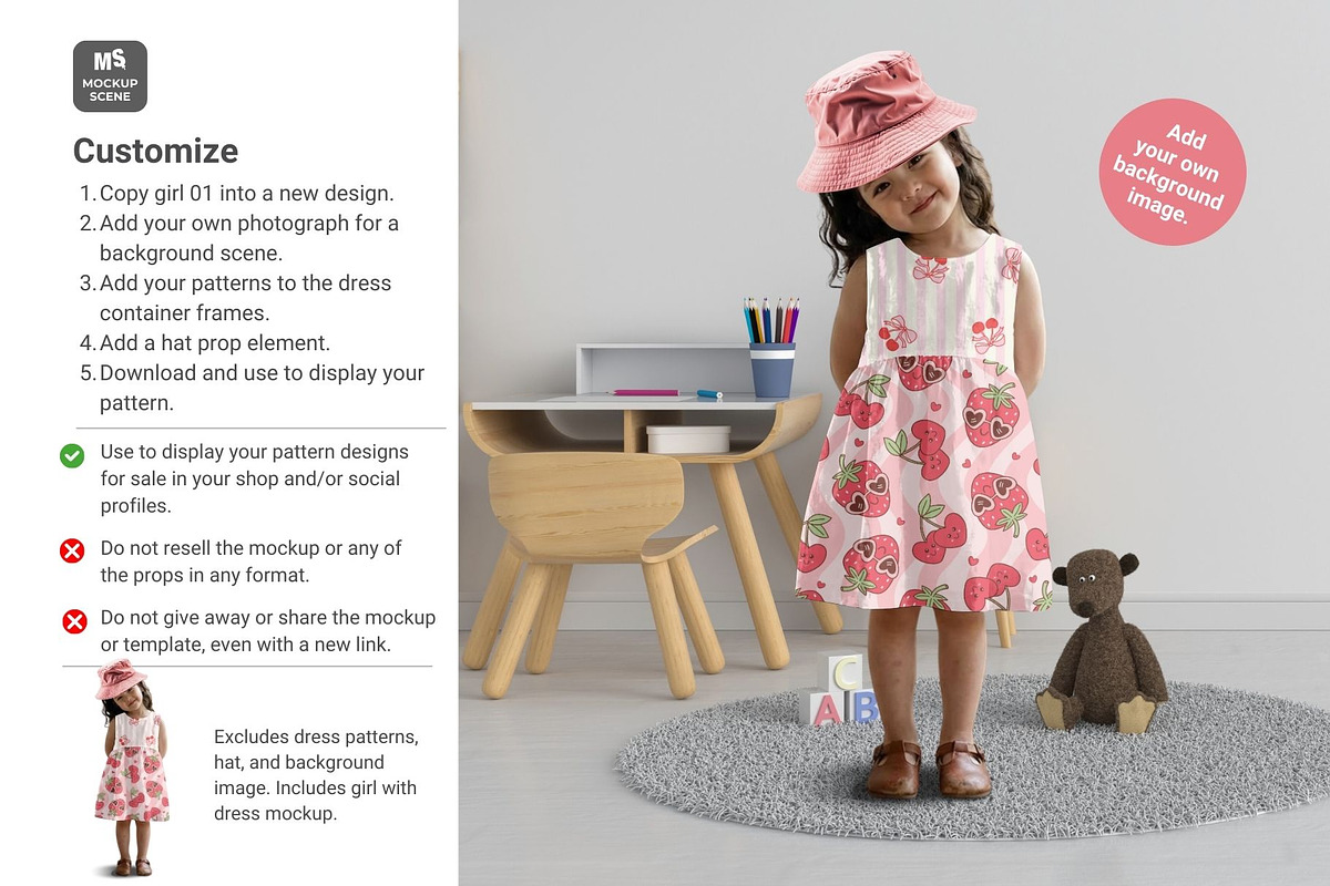 Girls Cotton Sun Dress Canva Mockup, an Apparel Mockup by Mockup Scene (Photo 10 of 15)