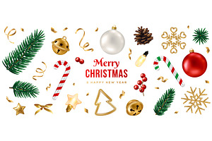 Merry Christmas decorations icons, an Object Illustration by kotoffei