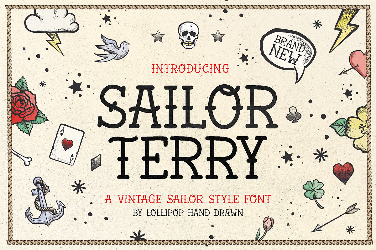 Sailor Terry Font, a Serif Font by Lollipop Hand Drawn (Photo 1 of 7)