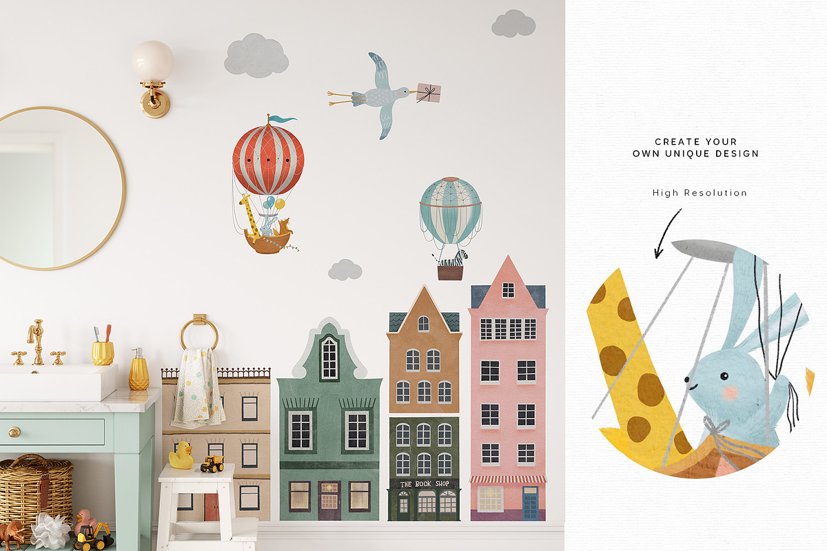 Little Adventure. Clipart & Patterns, an Animal Illustration by annartdreams (Photo 7 of 8)