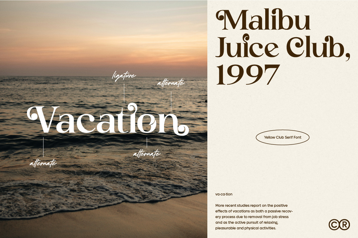 Yellow Club | Retro Serif, a Serif Font by ClevUs (Photo 4 of 10)