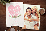 Watercolor Hearts Wedding Invitation, an Invitation Template by ShutterSweets (Thumbnail 1 of 4)