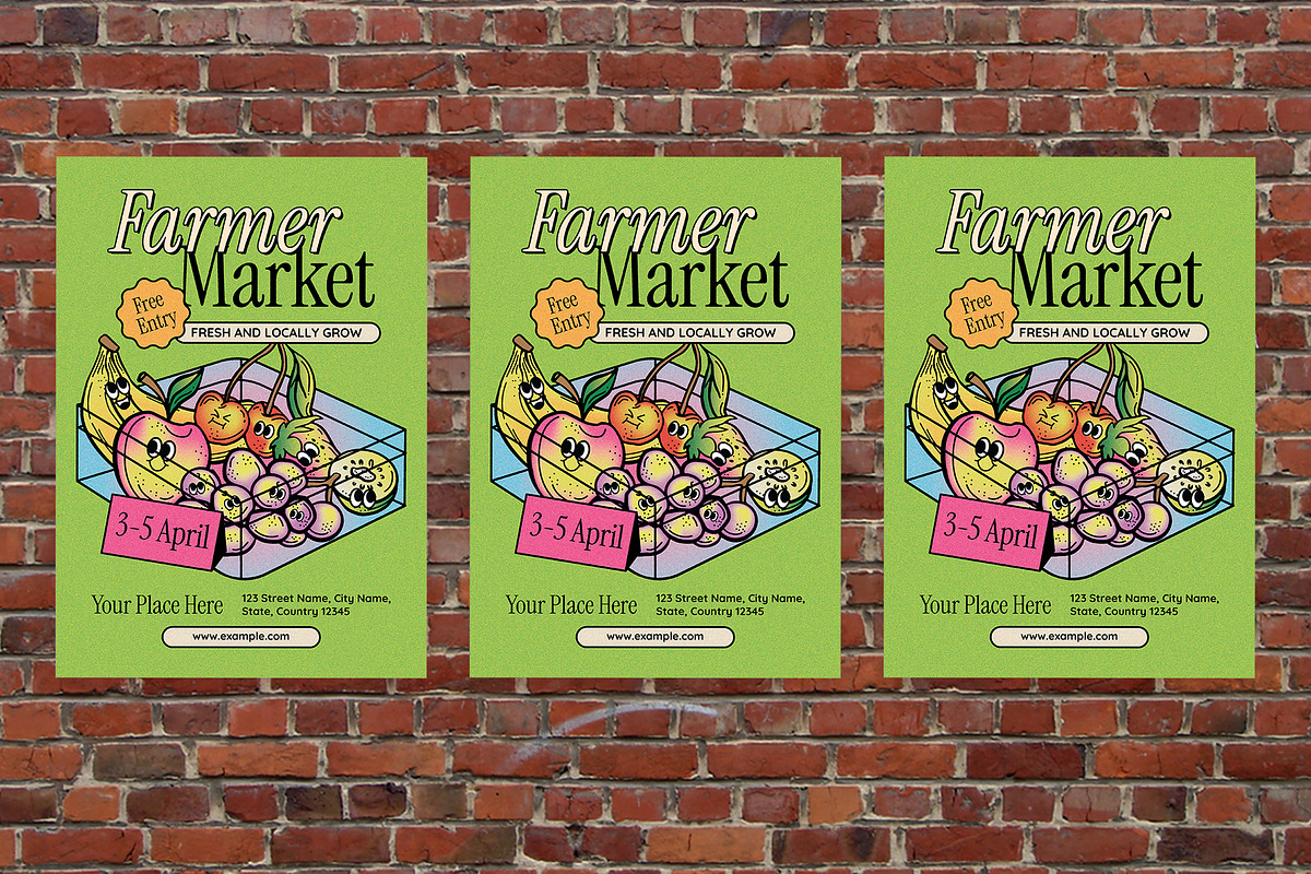 Quirky Farmer Market Flyer, a Flyer Template by Aiyari Graphic (Photo 2 of 3)