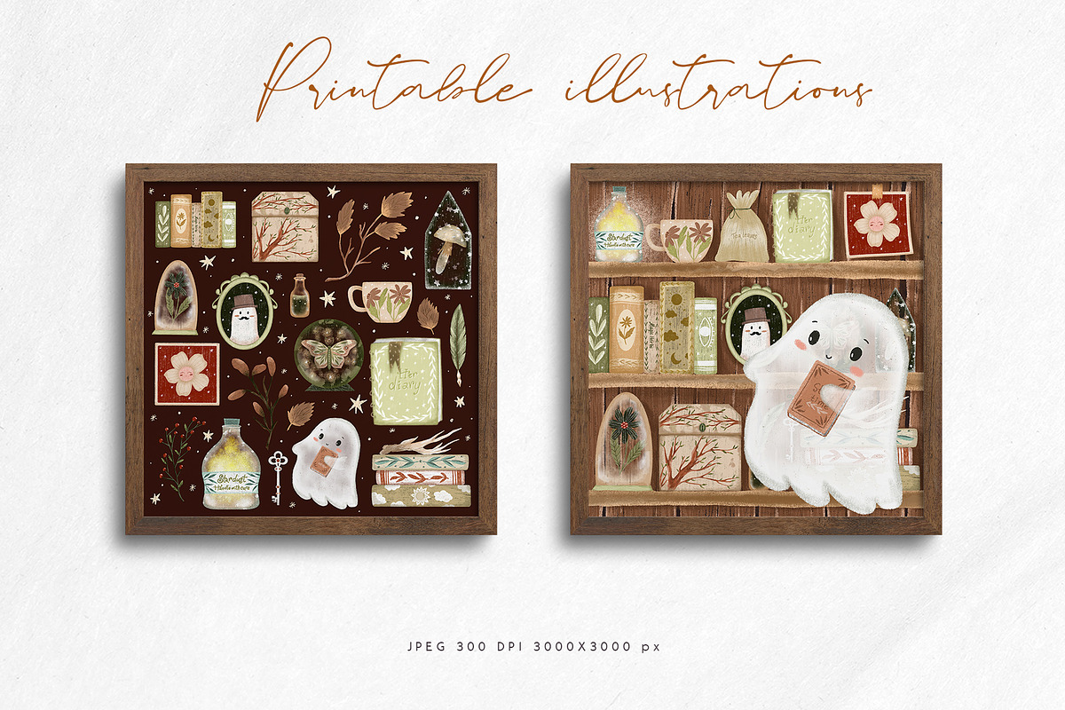 Boo's shelf whimsy clipart set, a Person Illustration by Yelloo Fish (Photo 5 of 10)