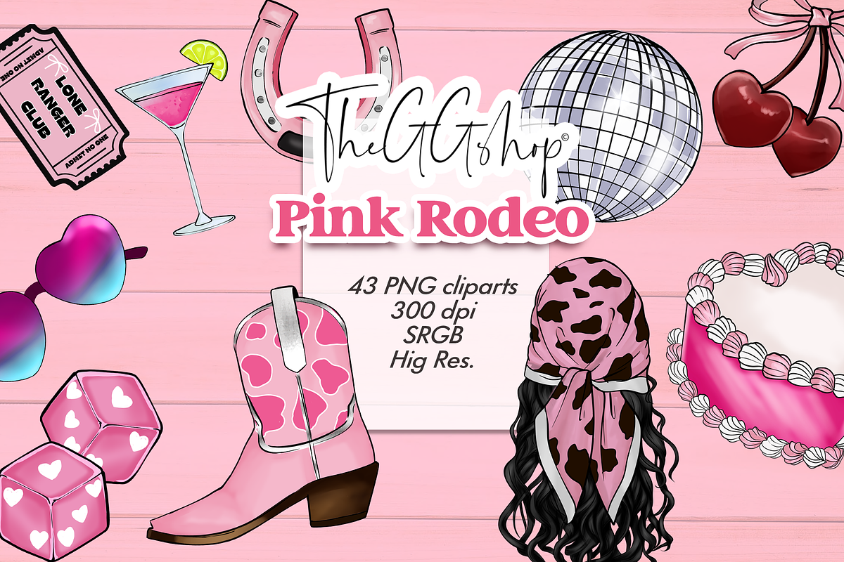 Coquette Cowgirl Clipart Set, a Seasonal Illustration by The GG Shop (Photo 1 of 6)