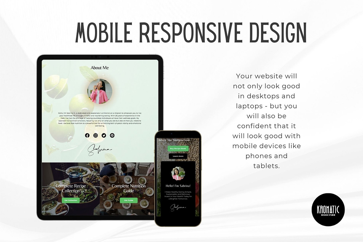 Nutritionist Canva Website Template, a Landing Page Template by Kromatic Design Studio (Photo 6 of 8)