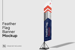 Flag Banner Outdoor Mockup, an Advertising Mockup by graphicsauce