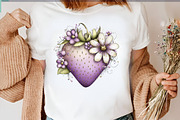 Whimsical Spring Strawberry Clipart, an Illustration by SVGArt (Thumbnail 9 of 9)