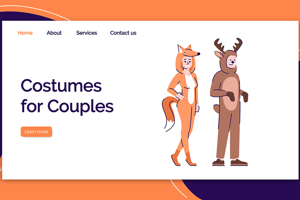 Costumes for couples landing page, a Landing Page Template by IMG Visuals