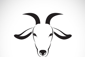 Vector of goat head. Animal., an Outline Icon by yod67