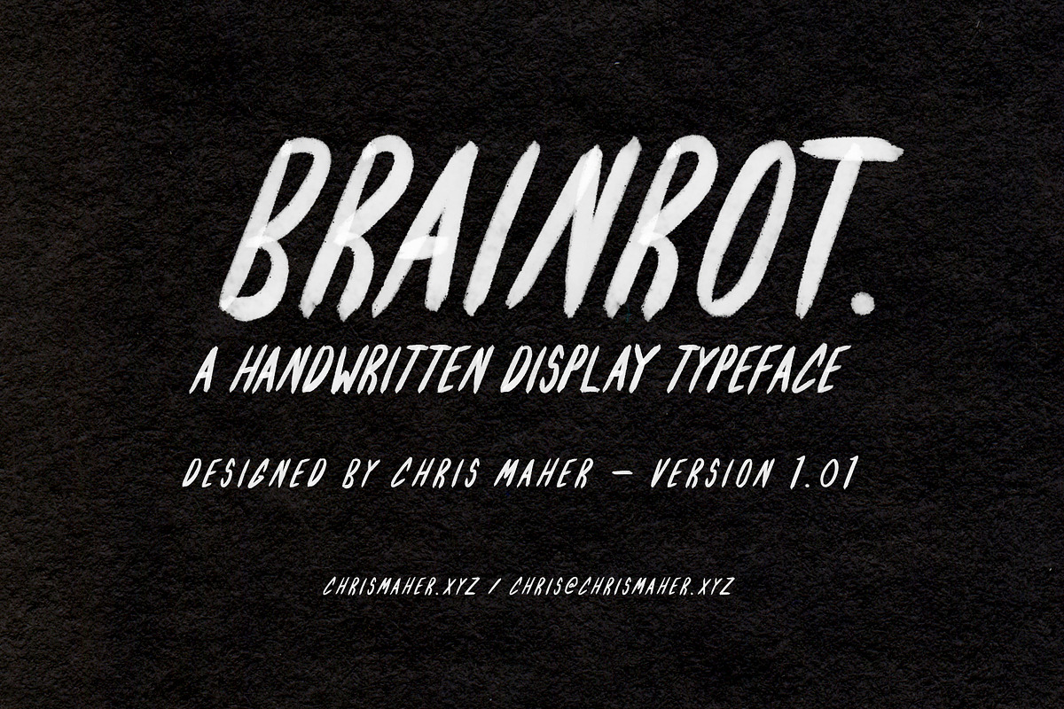 BRAINROT - Handwritten Typeface, a Sans Serif Font by The Shop of Chris ...