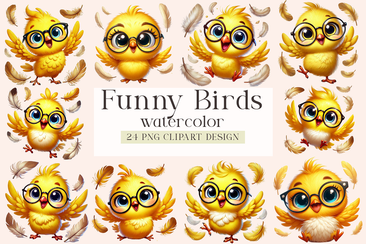 Funny Birds Clipart, an Illustration by DreamArtGraphic (Photo 1 of 5)