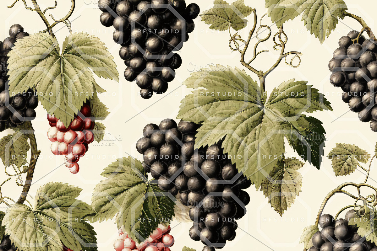 GYPSY GRAPES. Seamless Pack, a Texture Illustration by RefinedFantasyStudio (Photo 7 of 9)