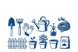 Essential Gardening Tools Set, a Work Illustration by CarWrap design