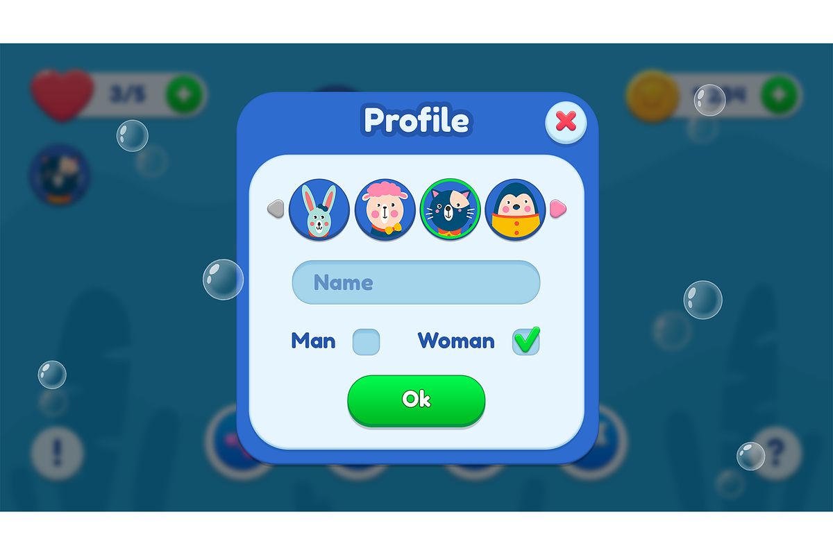 Casual GUI Mobile game UI pack, an Icon by KartInnka (Photo 12 of 24)