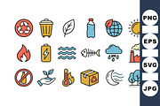 Eco Friendly Icons Set, an Illustration by designvectx (Thumbnail 1 of 3)