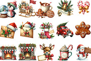 Merry Christmas Clipart, an Illustration by Designking (Thumbnail 2 of 5)